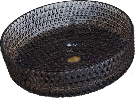 Tema Countertop Sink Glass 40x40x11cm Black