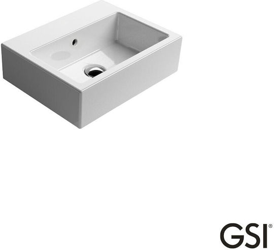 GSI Kube Countertop Sink Porcelain 45x35cm White