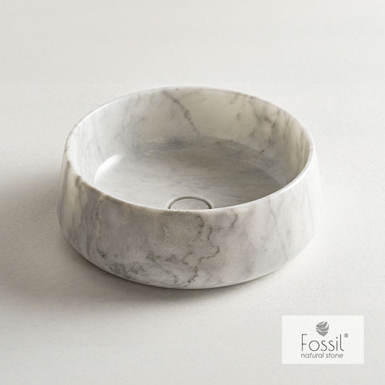 Fossil Επικαθήμενος Νιπτήρας Μαρμάρινος 42x42x14cm Carrara Nuovo Fossil Επικαθήμενος Νιπτήρας Μαρμάρινος 42x42x14cm Carrara Nuovo