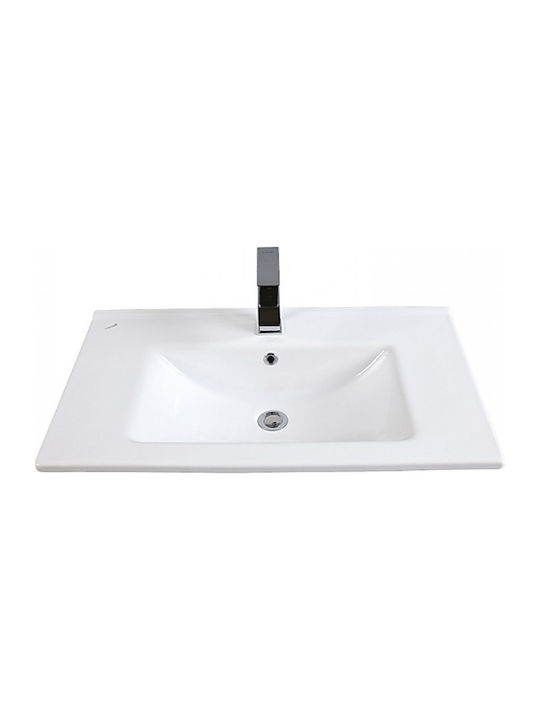 Creavit Slim Ένθετος Νιπτήρας Πορσελάνης 80x45x17.5cm Λευκός