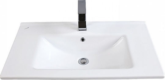 Creavit Slim Ένθετος Νιπτήρας Πορσελάνης 80x45x17.5cm Λευκός