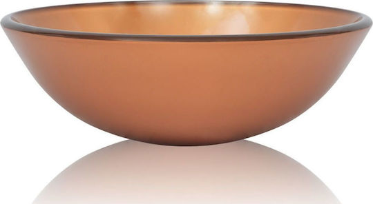 vidaXL Επικαθήμενος Νιπτήρας Γυάλινος 42x42x14cm