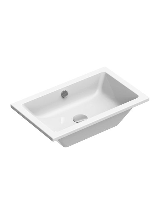 GSI Kube Unterbauwaschbecken Porzellan 60x37x16cm Weiß