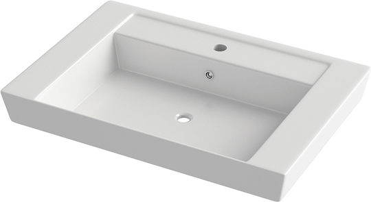 Orabella Vanity 65 Eingelassenes Waschbecken Porzellan 65x45x9.5cm Weiß