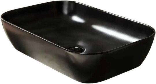 Tema Einbau Badezimmerwaschbecken Porzellan 60x40x13cm Schwarze Tema Einbau Badezimmerwaschbecken Porzellan 60x40x13cm Schwarze