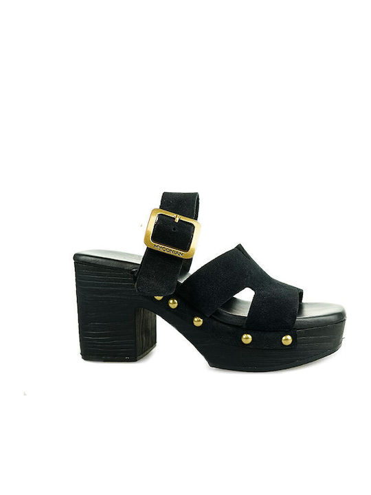 Myconian Leather Women's Flat Sandals Black