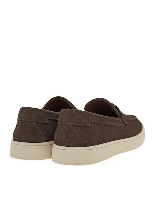 Δερμάτινα Ανδρικά Loafers σε Καφέ Χρώμα