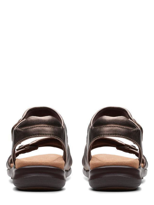 Kitly Ave Leder Flache Damen Sandalen Bronzefarben