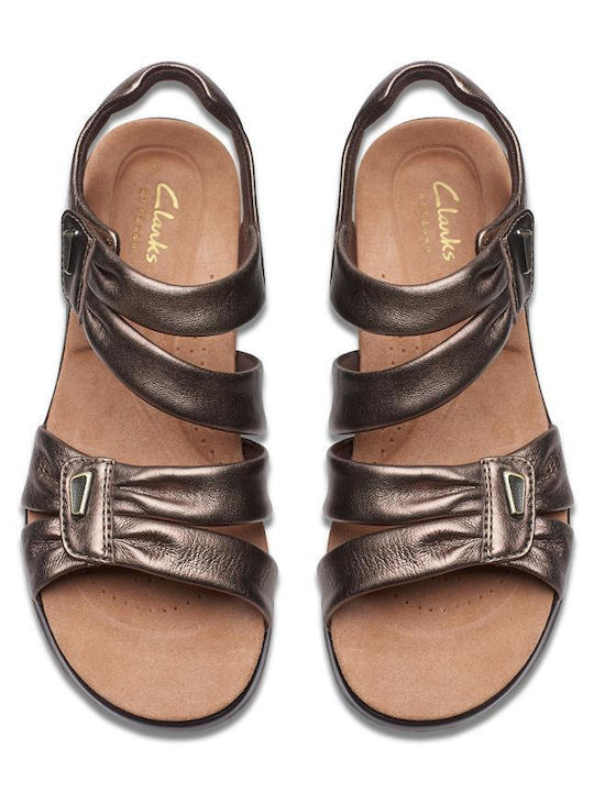Kitly Ave Leder Flache Damen Sandalen Bronzefarben