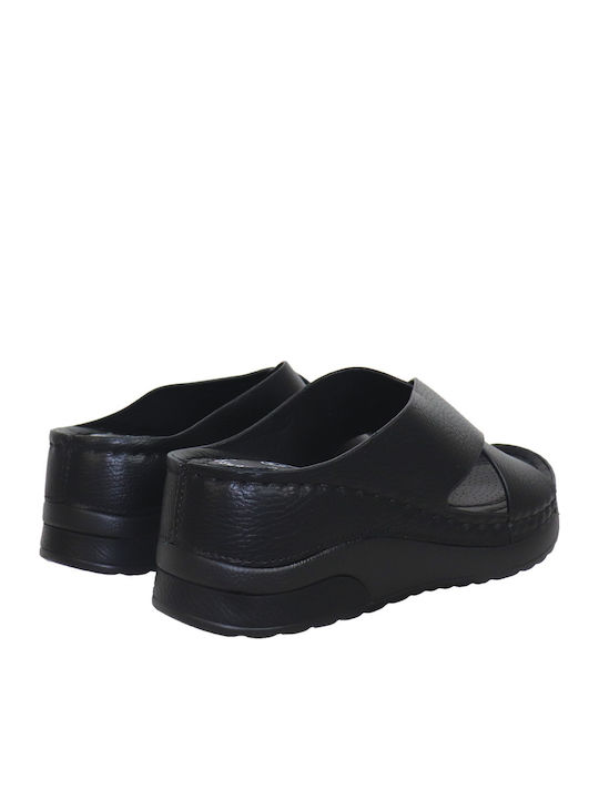 Γυναικεία Ανατομικά Σανδάλια Flatforms Μαύρα