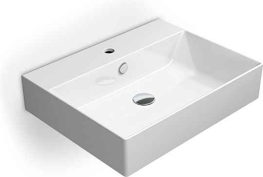 Karag Countertop Sink Porcelain 51.5x36x12cm White
