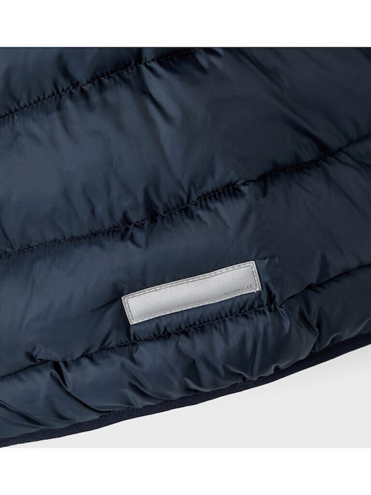 Kinder Steppjacke Kurz mit Kapuze Marineblau