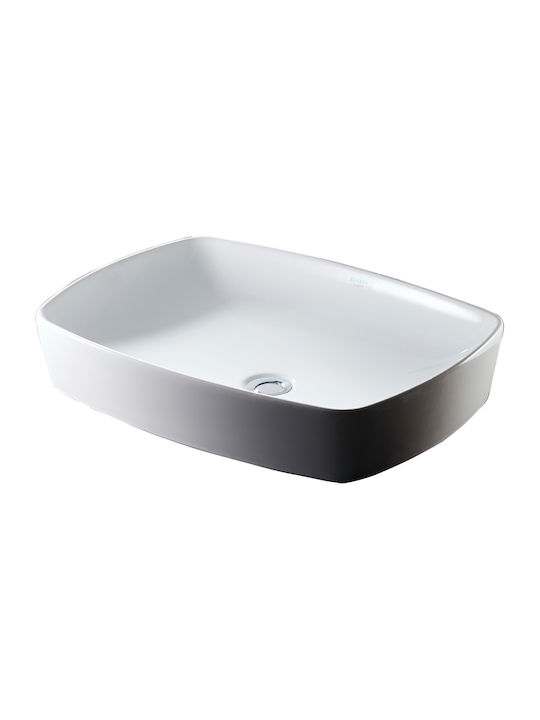 Serel 1633-300 Aufgesetztes Waschbecken Porzellan 60x44x12cm Weiß