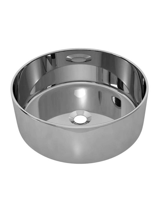 vidaXL Επικαθήμενος Νιπτήρας Κεραμικός 40x40x15cm Ασημί