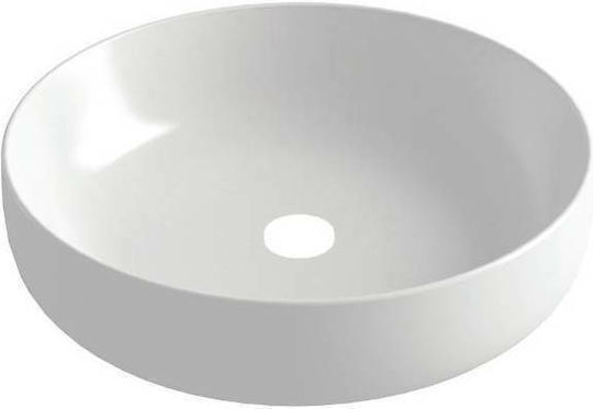 Olympia Metamorfosis Επικαθήμενος Νιπτήρας Πορσελάνης 45x45x14cm Λευκός