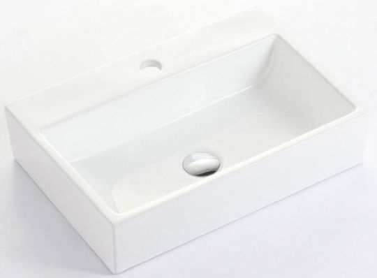 Piccadilly GA-430 Επικαθήμενος Νιπτήρας Πορσελάνης 52x36cm Λευκός