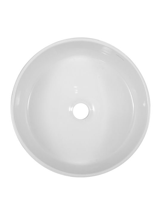 Adamidis Cupa 44X Aufgesetztes Waschbecken Porzellan 44x44x12cm Weiß
