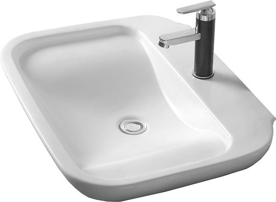 Piccadilly 918Ε Надеждна мивка Порцелан 60.5x47.5x13см Бял