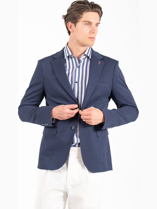 Ανδρικό Σακάκι με Στενή Εφαρμογή Navy Blue