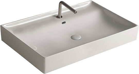 Orabella Touch 101 Deasupra Blatului Chiuvetă Porțelan 101x46x12.5cm Alb
