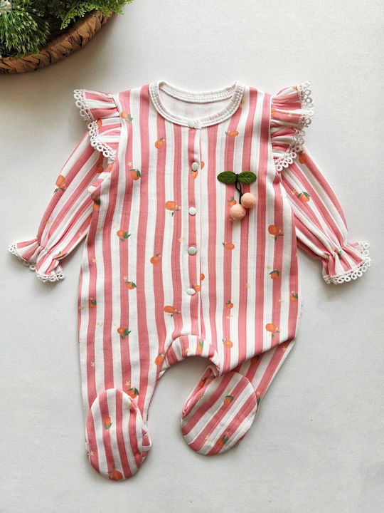 SteweHome Set Onesie With Accessories Orange White 2 Pieces