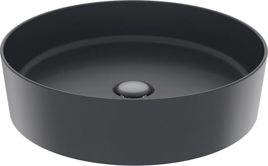 Creavit Loop Επικαθήμενος Νιπτήρας Πορσελάνης 45x45x11.5cm Ανθρακί Ματ