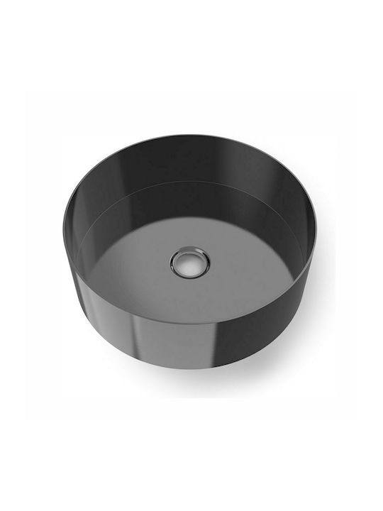 Voss Milo PVD Επικαθήμενος Νιπτήρας Inox 33x33x12cm Black Brushed