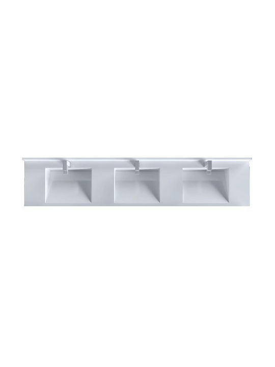 Sanitec Matrix Triple Wall Mounted Wall-mounted / Inset Sink Porcelain 250x52x6cm Gray