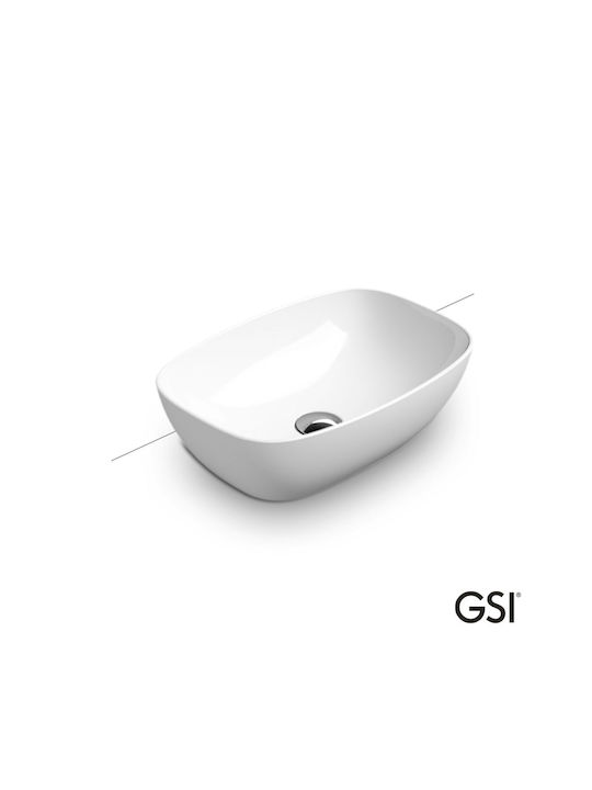 GSI Nubes Надеждна мивка Порцелан 50x35x16см Бял