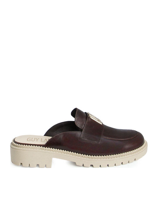 Leather Women's Moccasins In Brown Colour