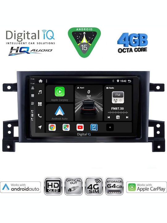 Digital IQ Car Audio System for Suzuki SX4 S-Cross 2021-2026 Bluetooth USB WiFi GPS Apple CarPlay Android Auto with 9" Touch Screen