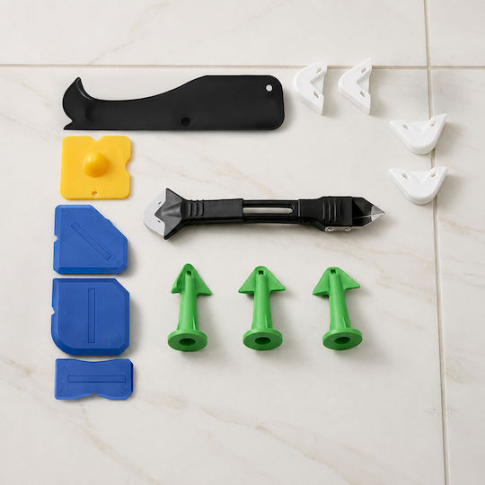 Set De Vârfuri Pentru Spatule Din Silicon Zola 14 Bucăți Aplicare Netezire Îmbinări Raclete Aplicatoare Multicolor