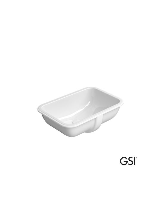 GSI Pura Надеждна мивка Порцелан 50x35x15см Бял