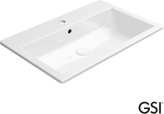 GSI Kube-x Επικαθήμενος Νιπτήρας Πορσελάνης 70x46x13cm Λευκός GSI Kube-x Επικαθήμενος Νιπτήρας Πορσελάνης 70x46x13cm Λευκός