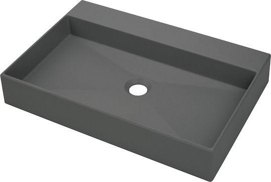 Deante Επικαθήμενος Νιπτήρας Πέτρινος 60x40cm Anthracite