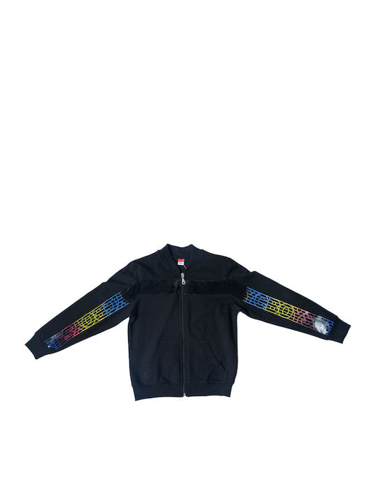 Kinderstrickjacke Baumwolle Schwarz