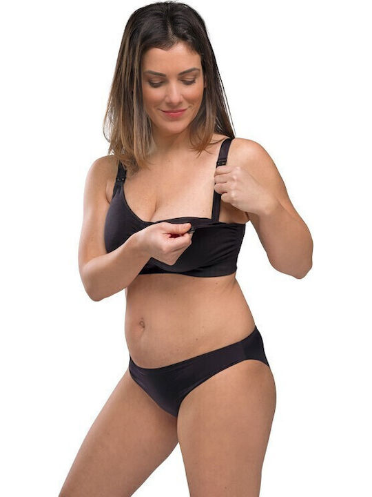 Carriwell Padded Maternity & Nursing Sports Bra with Clips Black