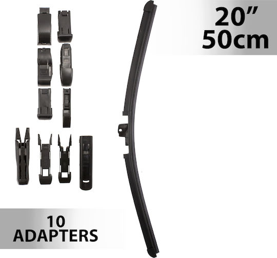 20 Inch 50 Cm Windshield Wiper Universal 10 Adapters Rubber Blade Easy Installation