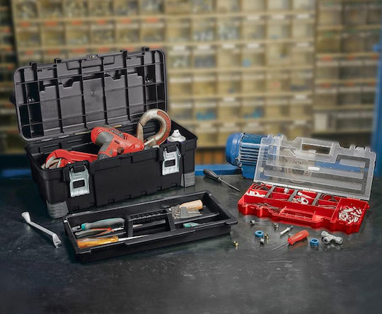 Keter Hawk 22 Werkzeugkoffer Werkzeugkoffer Kunststoff mit Deckelorganizer P54.5xB27.9xH24.4cm