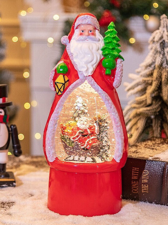 Decoratiune Iluminată Lanternă de Crăciun cu Moș Crăciun 12x11.5x29cm