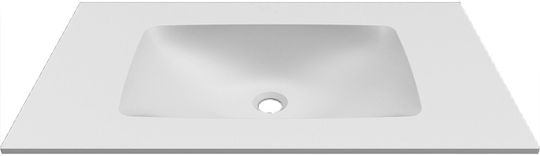 Elleci Επικαθήμενος Νιπτήρας Πορσελάνης 80.5x46x12cm White