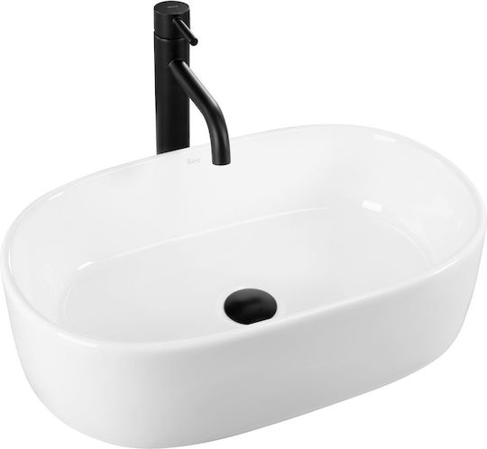Rea Επικαθήμενος Νιπτήρας Κεραμικός 57x36x15cm