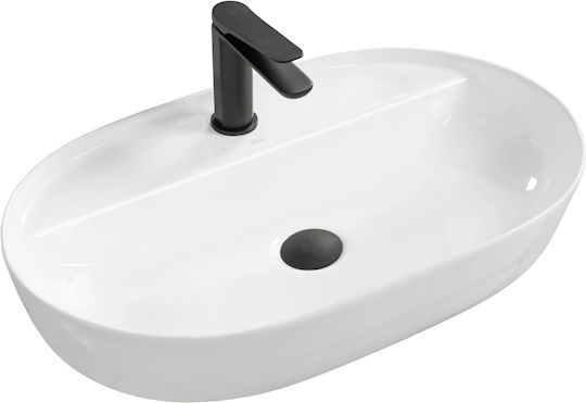 Rea Aura Επικαθήμενος Νιπτήρας Πορσελάνης 60.5x40.5cm Λευκός