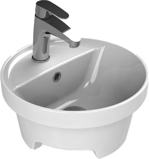 Cerastyle Επικαθήμενος Νιπτήρας Πορσελάνης 38x38x18.6cm Λευκός