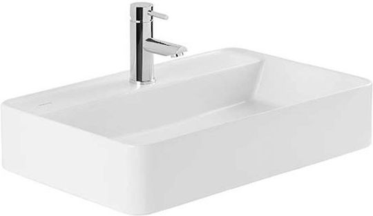 Sanindusa Sanlife Aufgesetztes Waschbecken Porzellan 60x40cm White