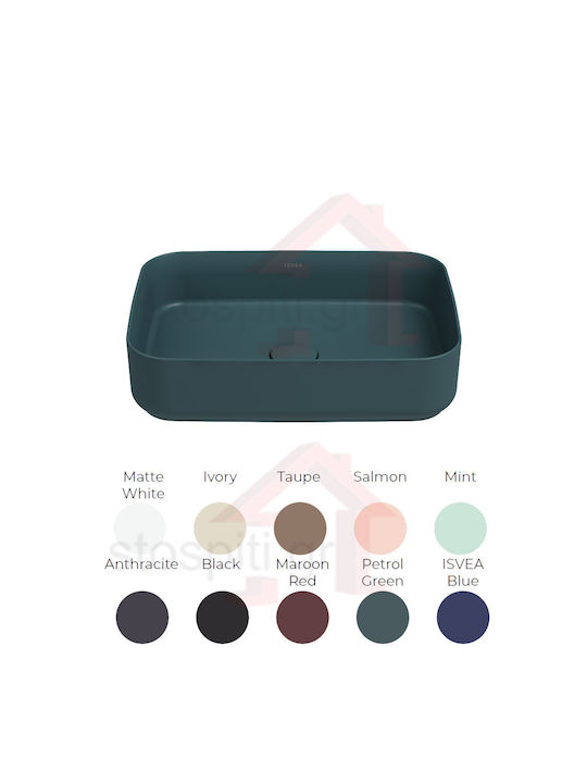 Isvea Countertop Sink Porcelain 50x36cm Perol Green