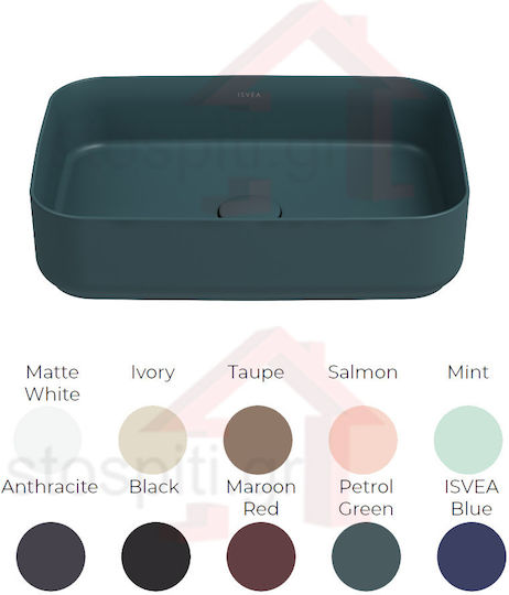 Isvea Deasupra Blatului Chiuvetă Porțelan 50x36cm Perol Green