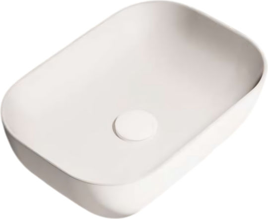 Zen-On Aufgesetztes Waschbecken Porzellan mit Wasserhahn 45.8x32.5cm White