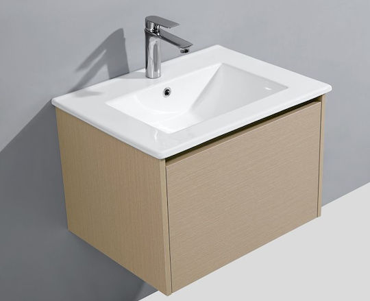 Gloria Naomi Επικαθήμενος Νιπτήρας Πορσελάνης 60x47cm Λευκός