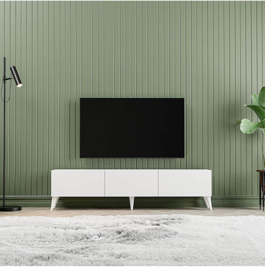 SteweHome TV-Ständer Metall Weiß M150xT30xH45cm
